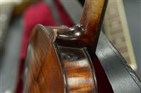 Lot 690 - French violin in coffin case and bow