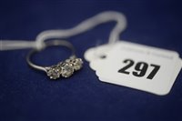 Lot 297 - Three stone diamond ring