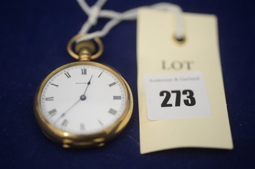 Lot 273 - 18ct gold fob watch