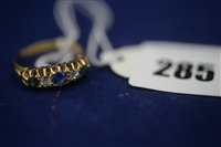 Lot 285 - Sapphire and diamond ring