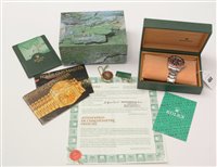 Lot 464 - Rolex GMT Master II 16710 with box, papers and tags.
