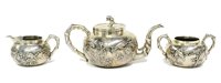 Lot 443 - A Chinese silver tea set