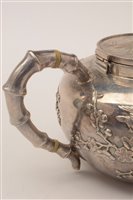 Lot 443 - A Chinese silver tea set