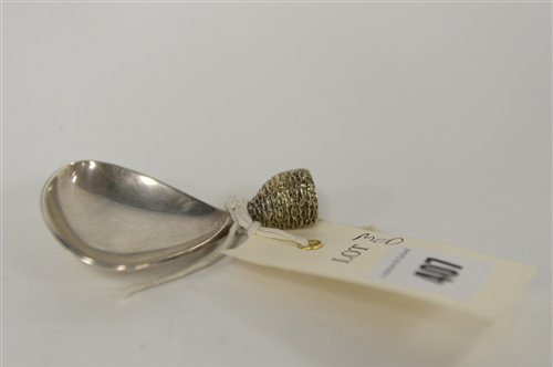 Lot 407 - 1974 Silver Caddy Spoon stamped RFC, London