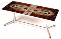 Lot 1118 - Manner of Belarti: a chrome tile-top coffee table