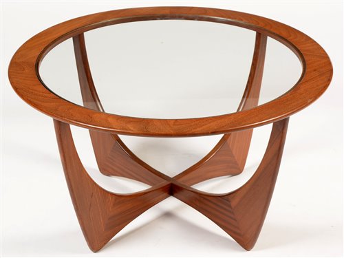 Lot 1080 - Norman Wilkins for G-Plan: a teak and glass circular Astro coffee table.