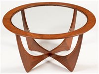 Lot 1080 - Norman Wilkins for G-Plan: a teak and glass circular Astro coffee table.