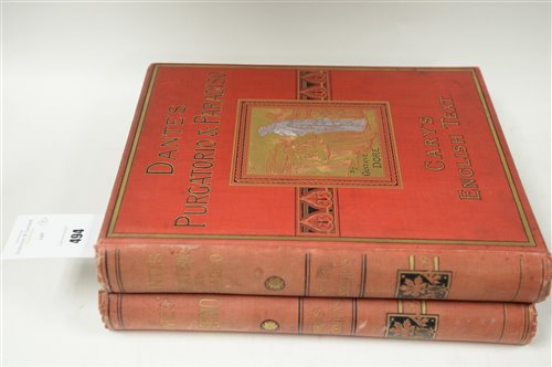 Lot 494 - Two volumes of Dantes Purgatorio and Paridiso
