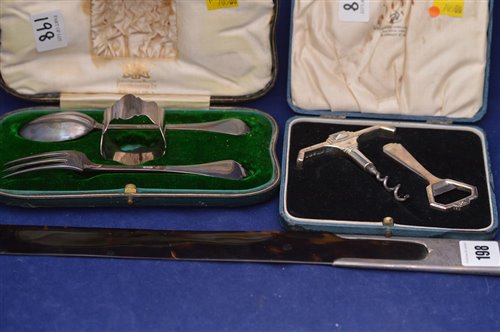 Lot 198 - Miscellaneous silver items.