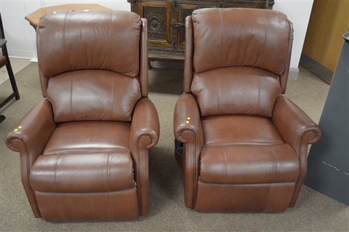 Lot 422 - Two electric reclining armchairs