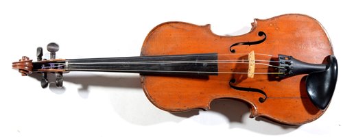 Lot 74 - 19th Century Continental violin and Werner bow, cased
