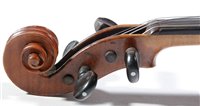 Lot 74 - 19th Century Continental violin and Werner bow, cased