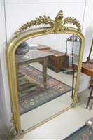 Lot 414 - 19th Century gilt overmantel mirror