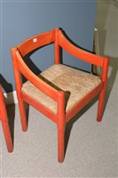 Lot 1124 - Vico Magistretti for Habitat: six beech and rush seated armchairs.