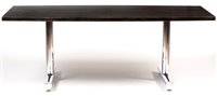 Lot 1119 - Tim Bales for Pieff: a black ash and chrome TT boardroom/dining table.