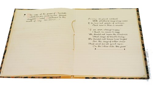 Lot 309 - Manuscript book by Rachel Waterhouse 1913