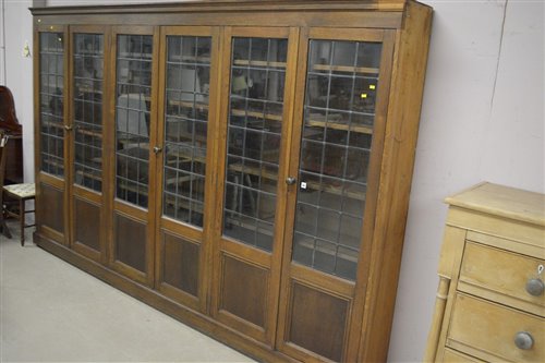 Lot 401 - Oak six door bookcase