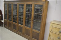 Lot 401 - Oak six door bookcase