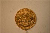 Lot 146 - 1878 twenty dollar gold coin