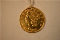 Lot 146 - 1878 twenty dollar gold coin