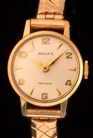Lot 465 - Rolex, A lady's 9ct gold cased wristwatch, 1960's