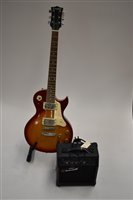 Lot 178 - Westfield Les Paul style guitar and a Leem practice amp