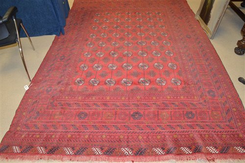 Lot 668 - A Turkoman carpet.