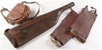 Lot 178 - Vintage leather leg-of-mutton gun case