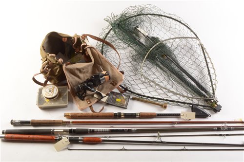 Lot 6 - Landing nets, fishing tackle and other items