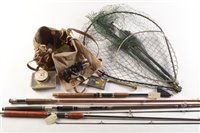 Lot 6a - Landing nets, fishing tackle and other items