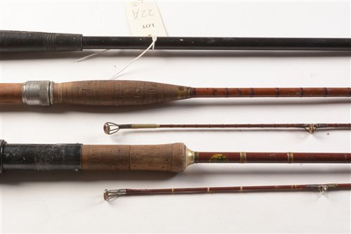 Lot 22 - A Salmon Tailer together with Hardy two piece split cane