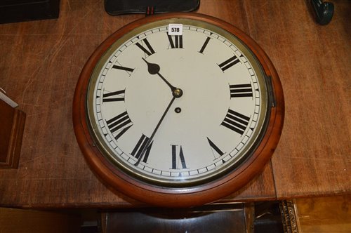 Lot 578 - Mahogany cased wall clock.