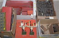 Lot 1841 - Mostly Hornby 0-Gauge track, signals, bridges and crossings.