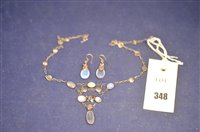Lot 348 - Moonstone necklace and earrings
