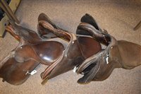 Lot 189 - Three leather saddles