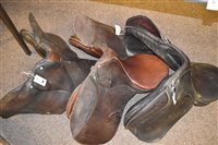Lot 190 - Three leather saddles