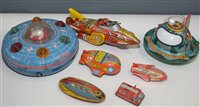 Lot 1119 - Tin plate space vehicles