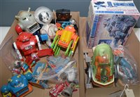 Lot 1065 - Plastic robots and other items