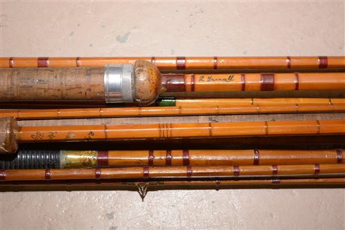 Lot 209 - A two piece split cane fishing rod (re varnished)