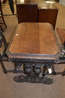 Lot 631 - Carved oak Victorian centre table