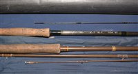 Lot 220 - A Bob Church Loch Leven special graphite fly rod 10ft 6"; together with a trout rod.