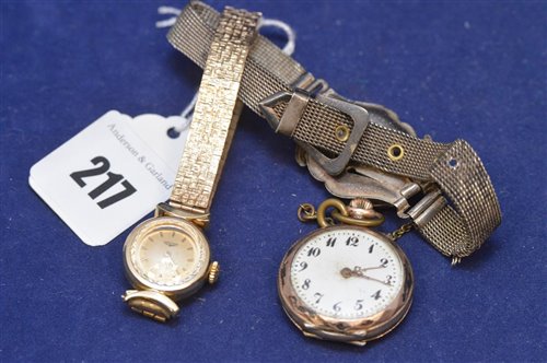 Lot 217 - Gold watch and another watch