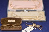 Lot 306 - Two 9ct gold ladies watches, two necklaces and spectacles