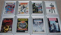 Lot 1748 - Framed comics.