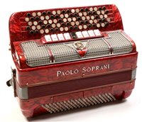 Lot 142 - 5 Row Chromatic C type Paulo Soprani 120 Bass Red Accordion