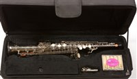 Lot 10 - A silver-plated Soprano saxophone in C.