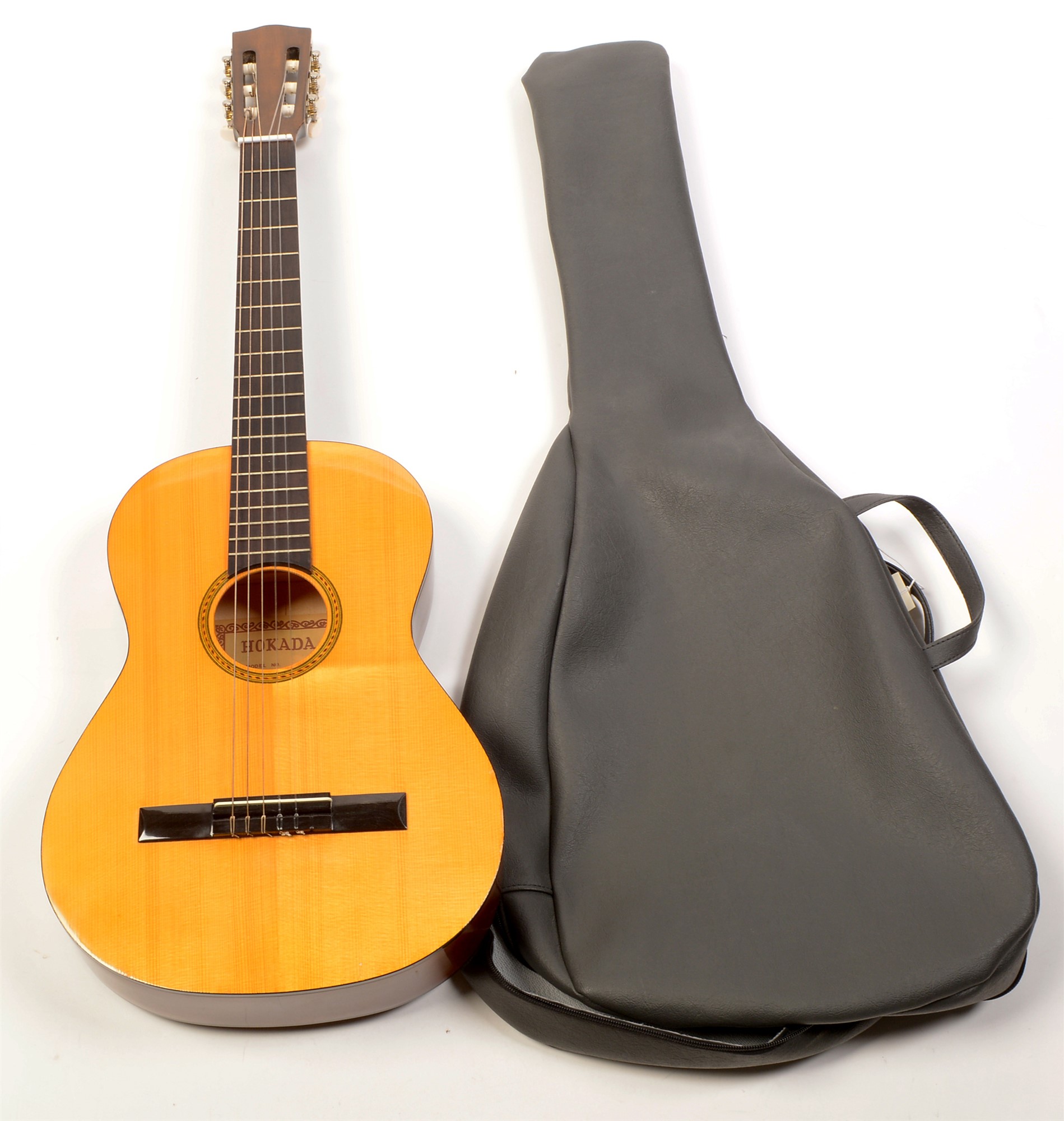Lot 164 A Hokada threequarte size classical guitar.