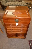 Lot 653 - Chinese rosewood cutlery cabinet