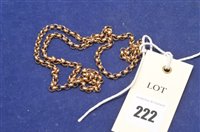 Lot 222 - Yellow metal chain necklace