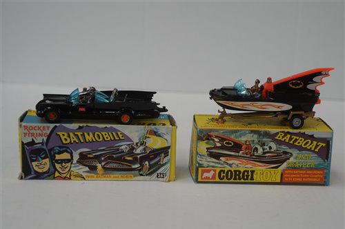 Lot 1982 - Corgi Batmobile and Batboat